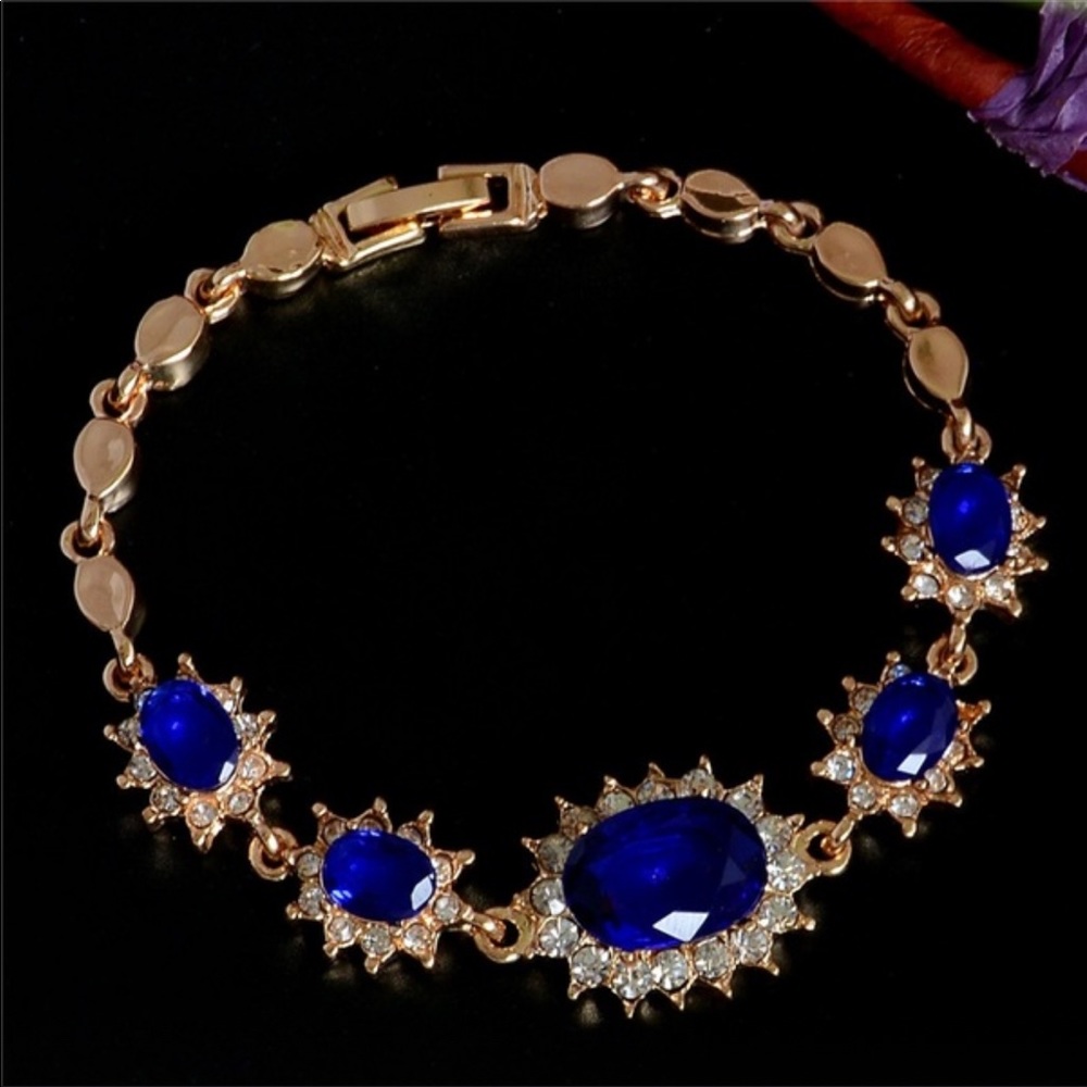 18KYellow Flower Austrian Crystal Bracelet Fashion